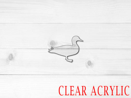 Mallard Duck Shape, Clear Acrylic Craft Blank, DIY Acrylic Blank