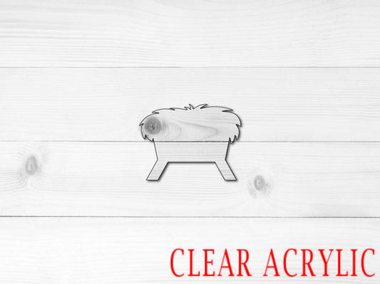 Manger Shape, Clear Acrylic Craft Blank, DIY Acrylic Blank