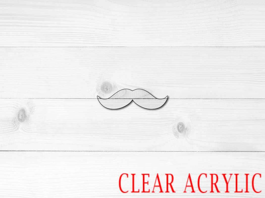 Mustache Shape, Clear Acrylic Craft Blank, DIY Acrylic Blank