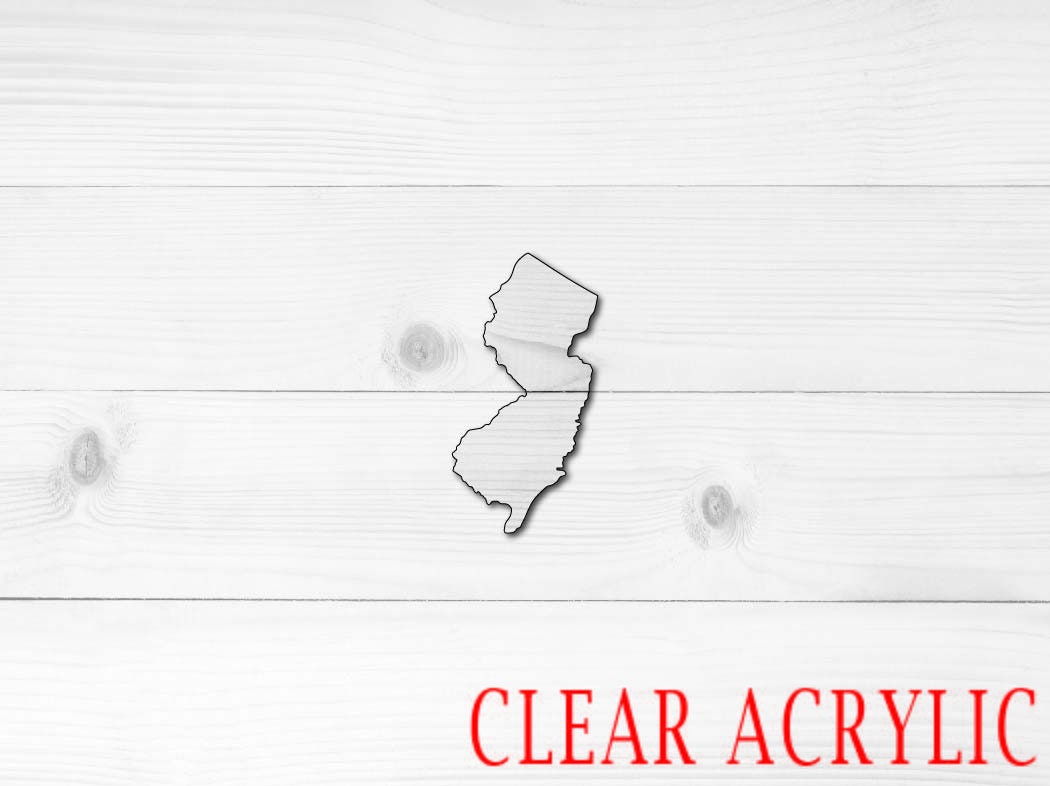 New Jersey Shape, Clear Acrylic Craft Blank, DIY Acrylic Blank