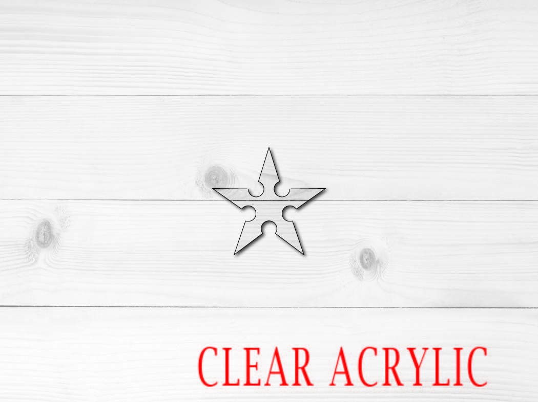 Ninja Star Shape, Clear Acrylic Craft Blank, DIY Acrylic Blank