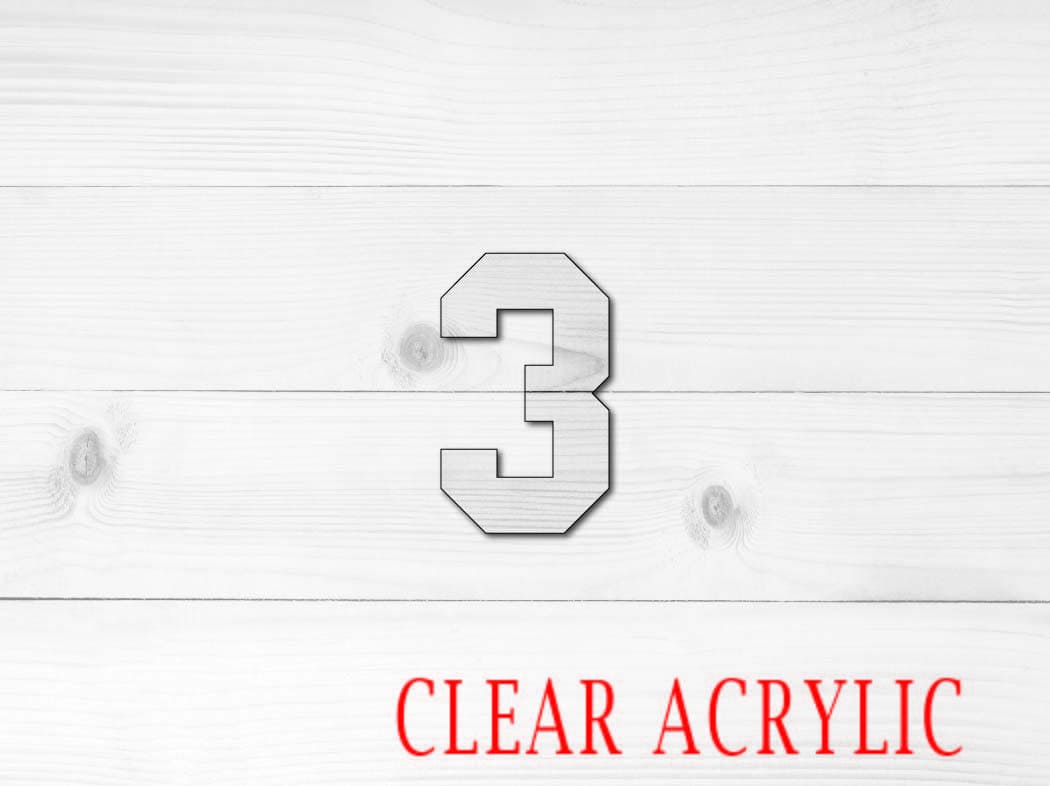 Number 3 Shape, Clear Acrylic Craft Blank, DIY Acrylic Blank