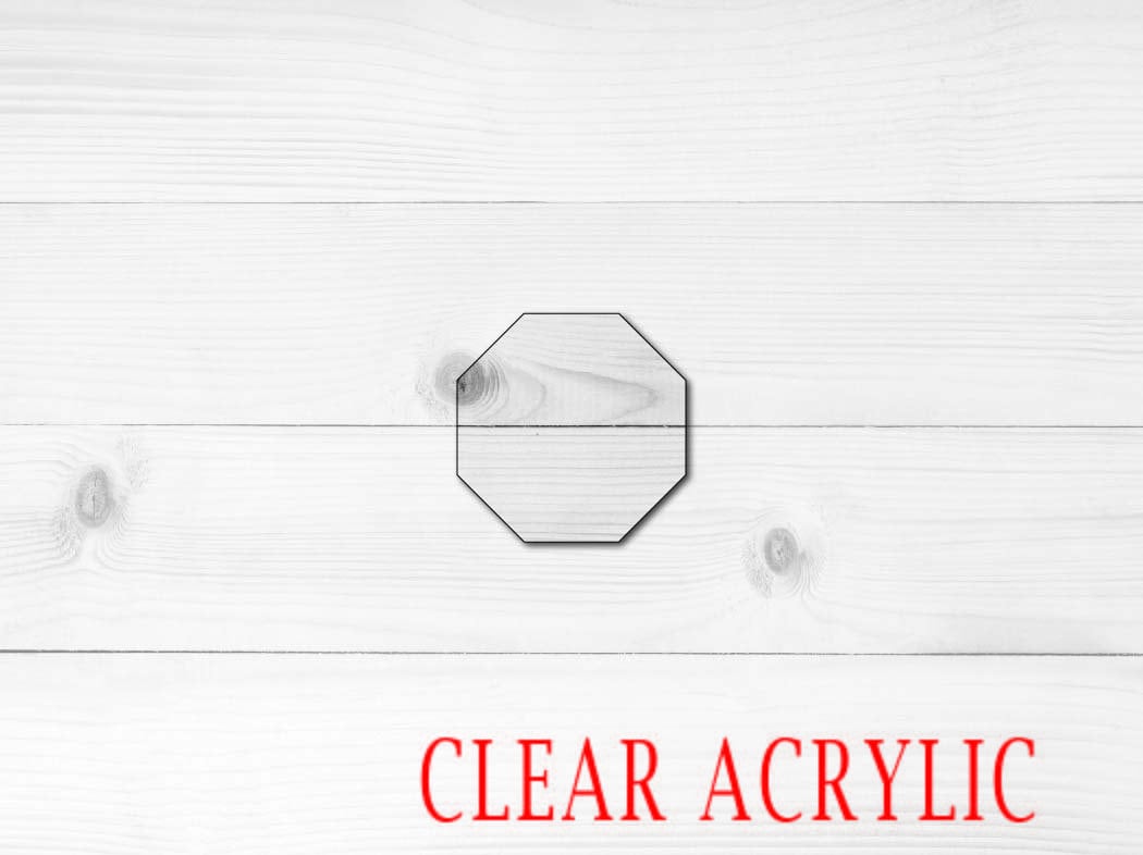 Octagon Shape, Clear Acrylic Craft Blank, DIY Acrylic Blank