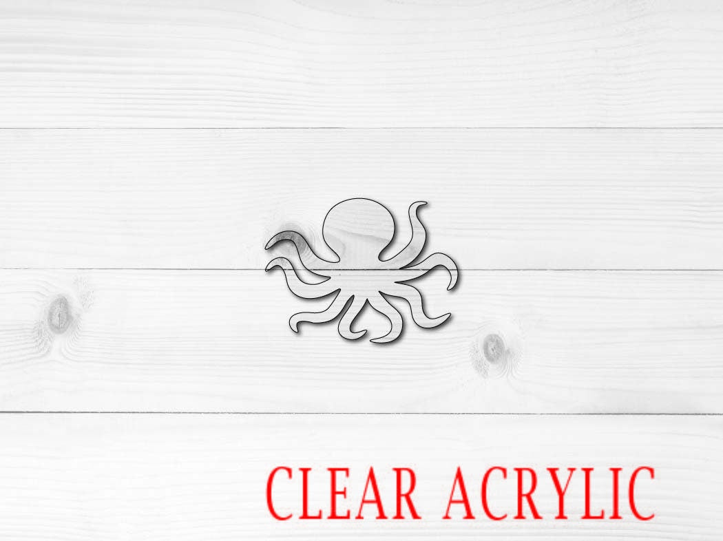 Octopus Shape, Clear Acrylic Craft Blank, DIY Acrylic Blank