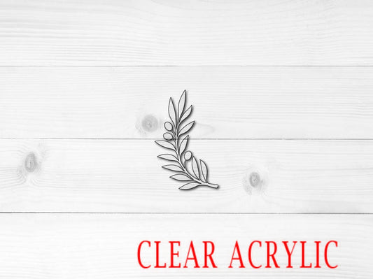 Olive Branch Shape, Clear Acrylic Craft Blank, DIY Acrylic Blank