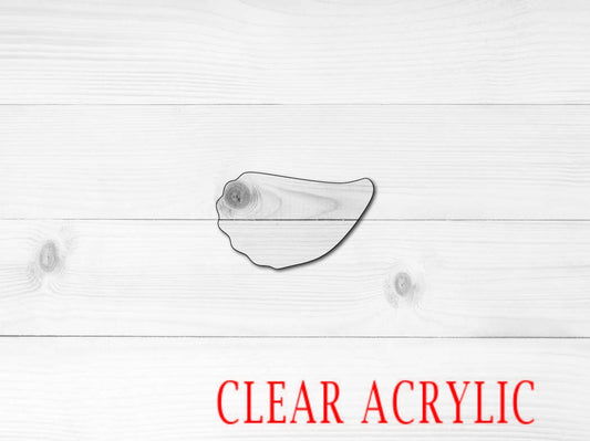 Oyster Shape, Clear Acrylic Craft Blank, DIY Acrylic Blank