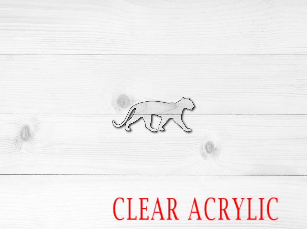 Panther Shape, Clear Acrylic Craft Blank, DIY Acrylic Blank