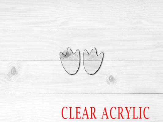 Penguin Feet Shape, Clear Acrylic Craft Blank, DIY Acrylic Blank