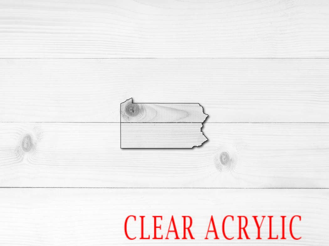 Pennsylvania Shape, Clear Acrylic Craft Blank, DIY Acrylic Blank