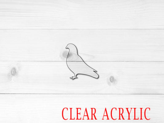 Pigeon Shape, Clear Acrylic Craft Blank, DIY Acrylic Blank