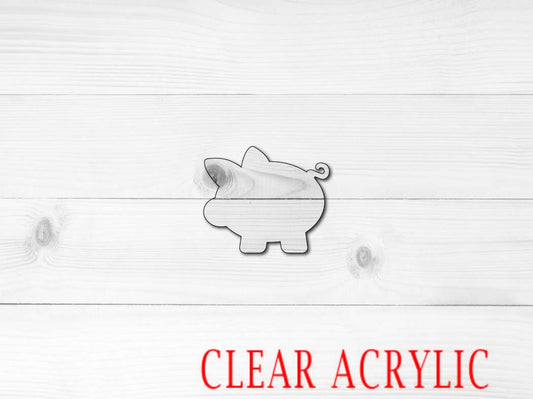 Piggy Bank Shape, Clear Acrylic Craft Blank, DIY Acrylic Blank