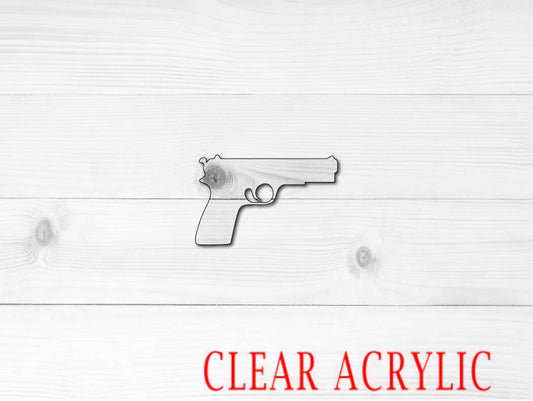 Pistol Shape, Clear Acrylic Craft Blank, DIY Acrylic Blank