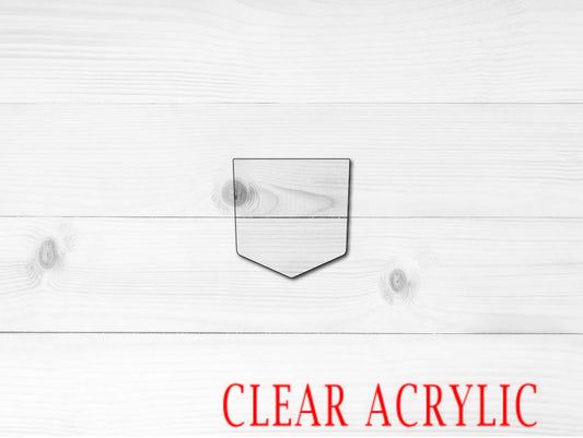 Pocket Shape, Clear Acrylic Craft Blank, DIY Acrylic Blank