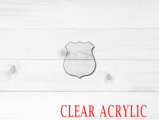 Police Badge Shape, Clear Acrylic Craft Blank, DIY Acrylic Blank