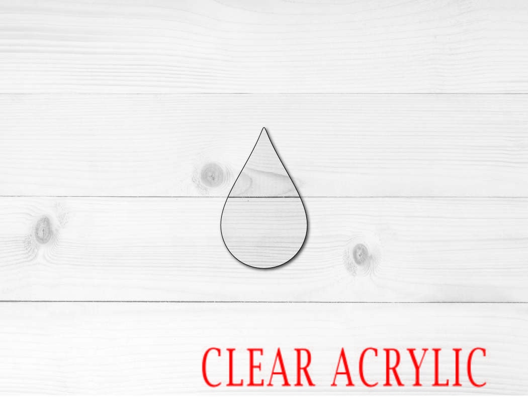 Raindrop Shape, Clear Acrylic Craft Blank, DIY Acrylic Blank