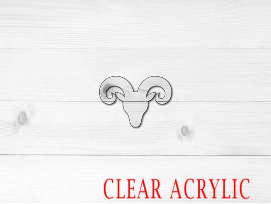 Ram Head Shape, Clear Acrylic Craft Blank, DIY Acrylic Blank