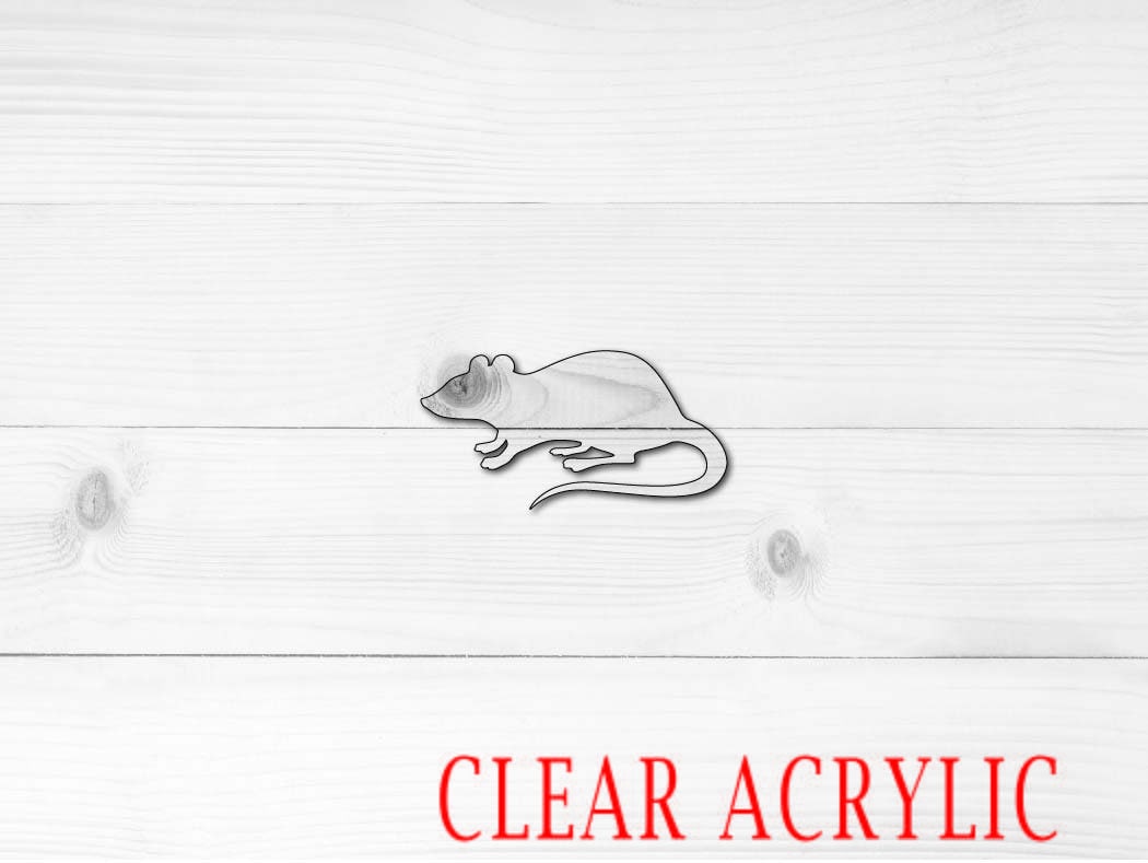 Rat Shape, Clear Acrylic Craft Blank, DIY Acrylic Blank