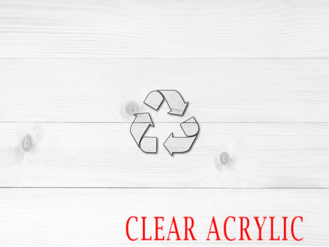 Recycle Symbol Shape, Clear Acrylic Craft Blank, DIY Acrylic Blank