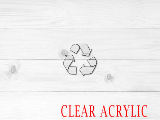 Recycle Symbol Shape, Clear Acrylic Craft Blank, DIY Acrylic Blank