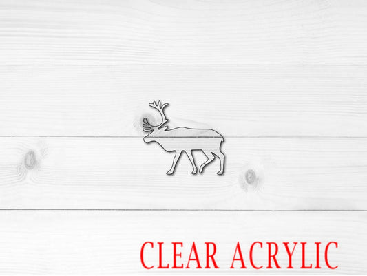 Reindeer Shape, Clear Acrylic Craft Blank, DIY Acrylic Blank