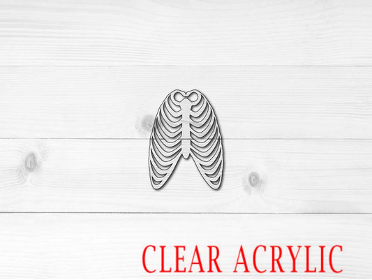 Ribcage Shape, Clear Acrylic Craft Blank, DIY Acrylic Blank