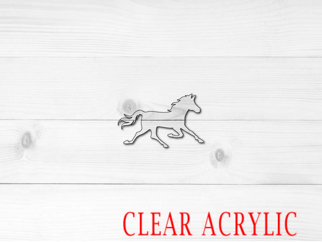 Running Horse Shape, Clear Acrylic Craft Blank, DIY Acrylic Blank