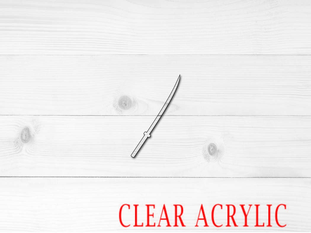 Samurai Sword Shape, Clear Acrylic Craft Blank, DIY Acrylic Blank