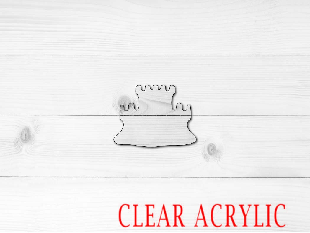 Sand Castle Shape, Clear Acrylic Craft Blank, DIY Acrylic Blank