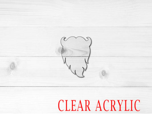 Santa Beard Shape, Clear Acrylic Craft Blank, DIY Acrylic Blank