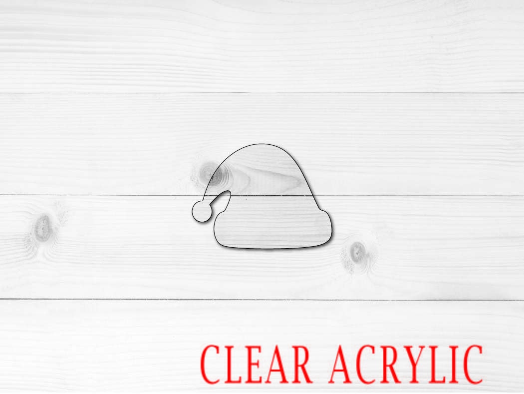 Santa Hat Shape, Clear Acrylic Craft Blank, DIY Acrylic Blank