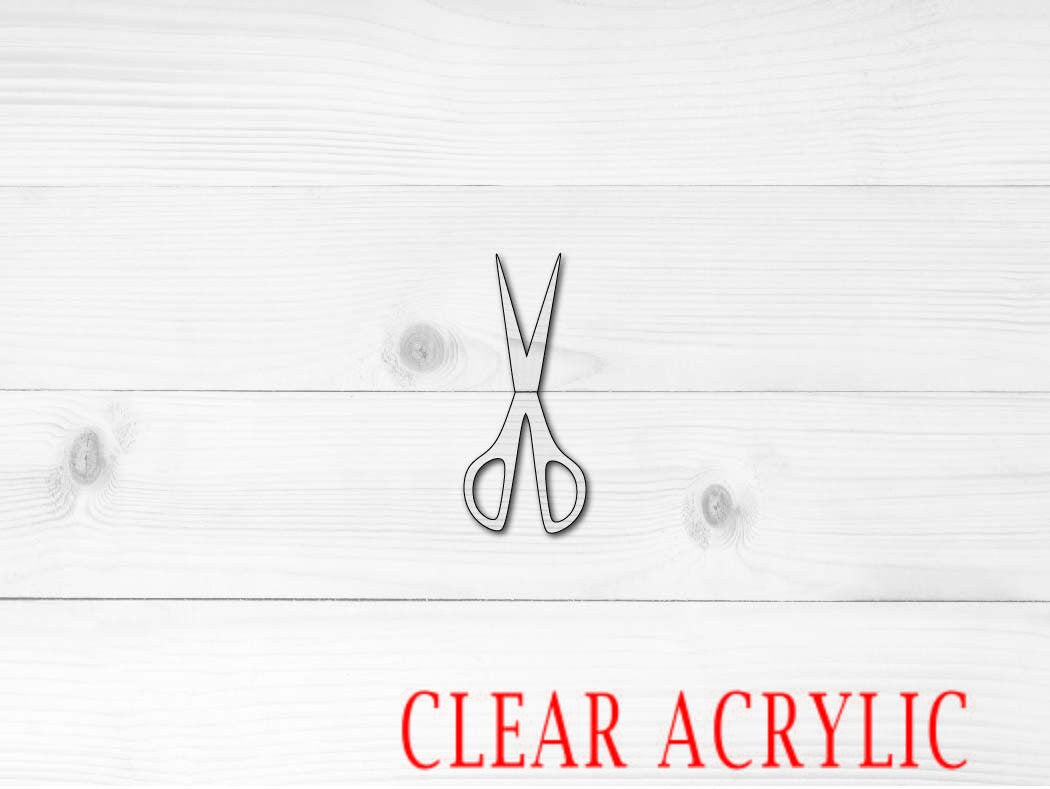 Scissors Shape, Clear Acrylic Craft Blank, DIY Acrylic Blank