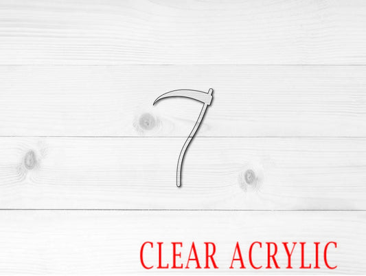 Scythe Shape, Clear Acrylic Craft Blank, DIY Acrylic Blank