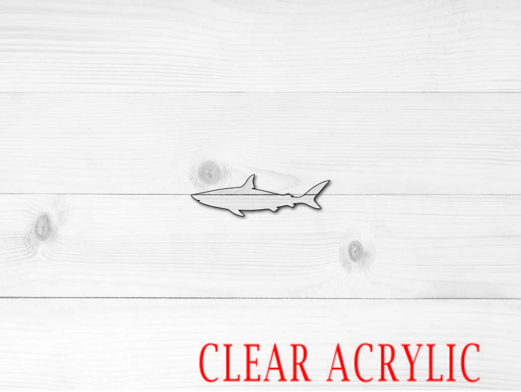 Shark Shape, Clear Acrylic Craft Blank, DIY Acrylic Blank