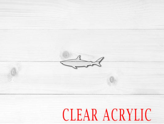 Shark Shape, Clear Acrylic Craft Blank, DIY Acrylic Blank