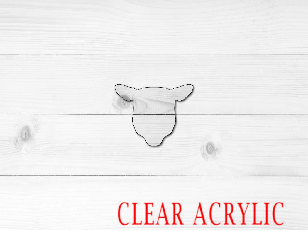 Sheep Head Shape, Clear Acrylic Craft Blank, DIY Acrylic Blank