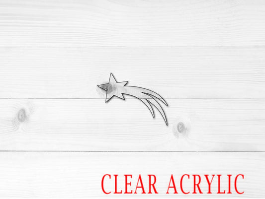 Shooting Star Shape, Clear Acrylic Craft Blank, DIY Acrylic Blank