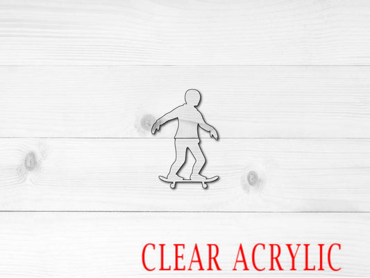 Skater Shape, Clear Acrylic Craft Blank, DIY Acrylic Blank