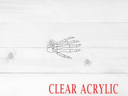 Skeleton Hand Shape, Clear Acrylic Craft Blank, DIY Acrylic Blank