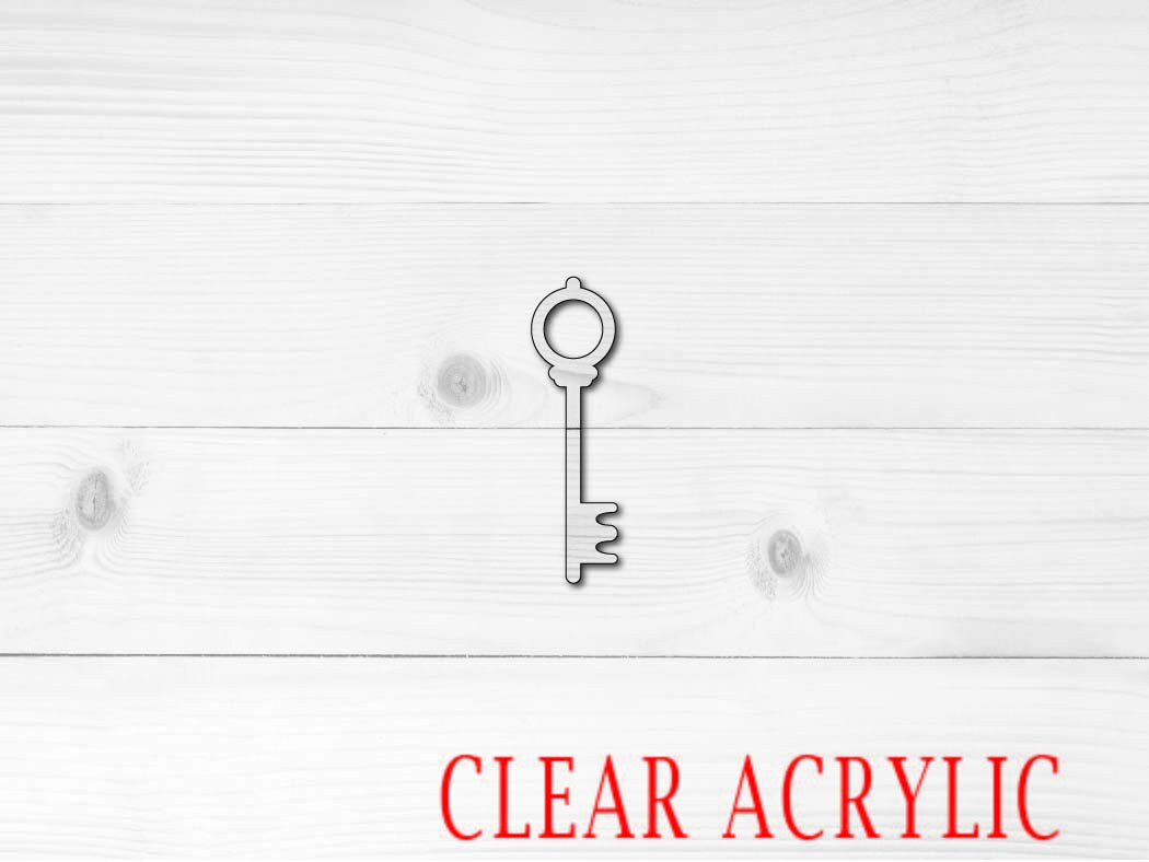 Skeleton Key Shape, Clear Acrylic Craft Blank, DIY Acrylic Blank