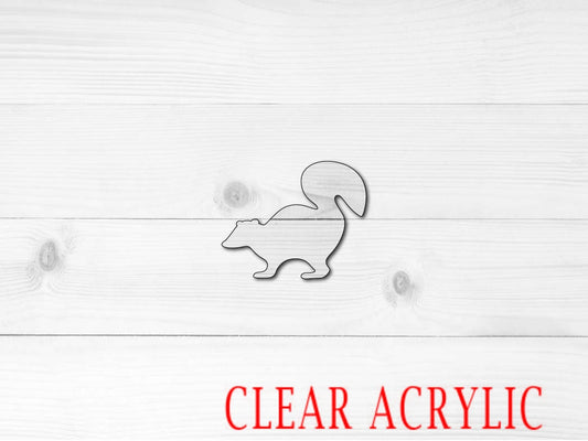 Skunk Shape, Clear Acrylic Craft Blank, DIY Acrylic Blank