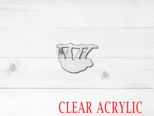 Sloth Shape, Clear Acrylic Craft Blank, DIY Acrylic Blank