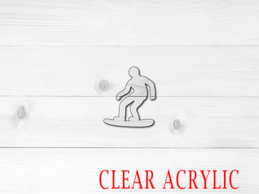 Snowboarder Shape, Clear Acrylic Craft Blank, DIY Acrylic Blank