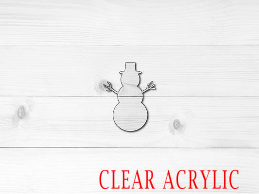 Snowman Shape, Clear Acrylic Craft Blank, DIY Acrylic Blank