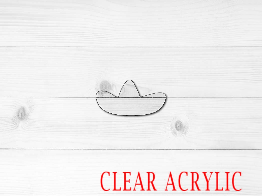 Sombrero Shape, Clear Acrylic Craft Blank, DIY Acrylic Blank