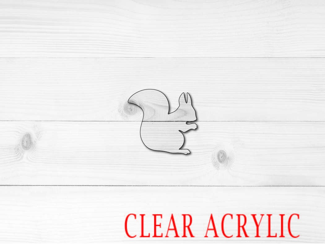 Squirrel Shape, Clear Acrylic Craft Blank, DIY Acrylic Blank