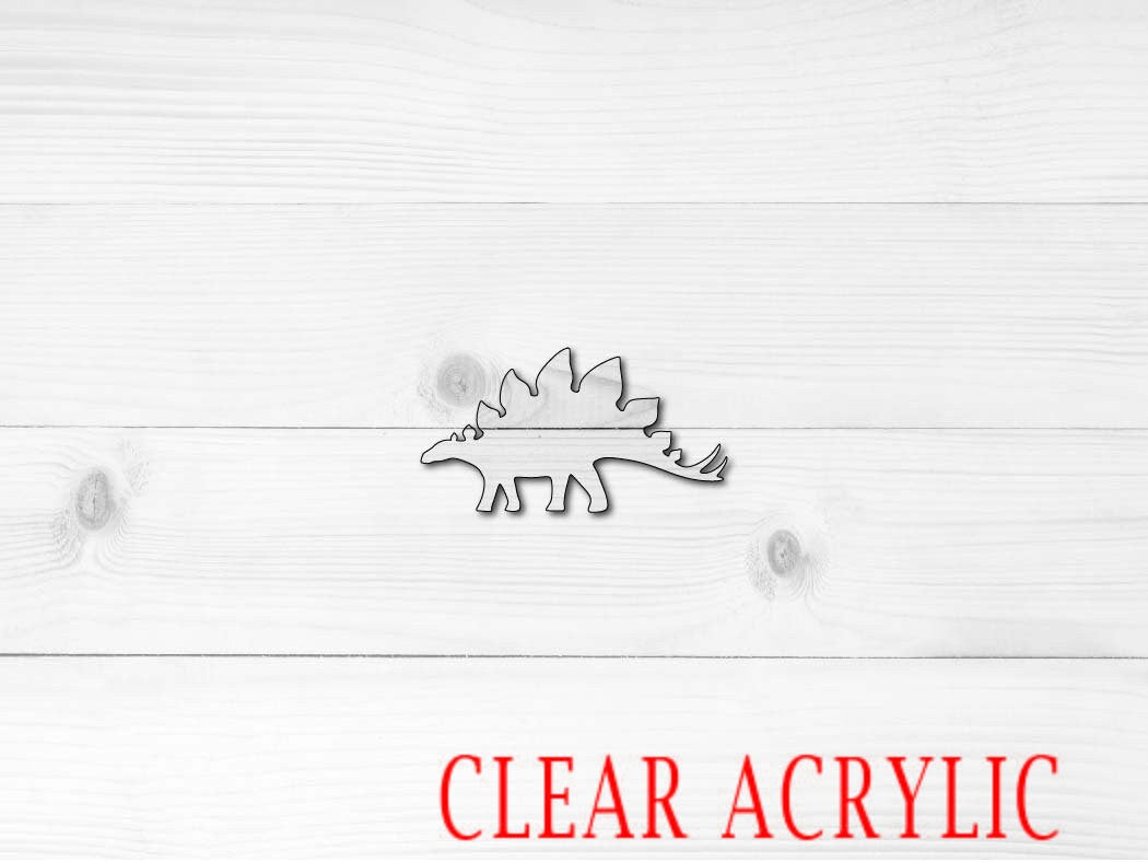 Stegosaurus Shape, Clear Acrylic Craft Blank, DIY Acrylic Blank