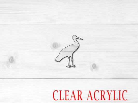 Stork Shape, Clear Acrylic Craft Blank, DIY Acrylic Blank