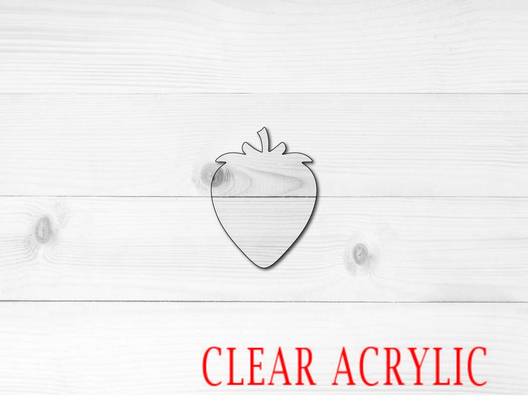 Strawberry Shape, Clear Acrylic Craft Blank, DIY Acrylic Blank