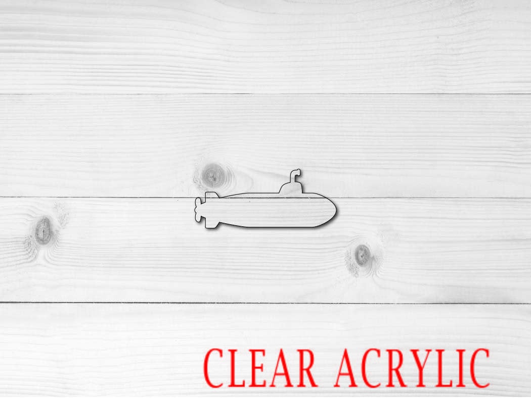 Submarine Shape, Clear Acrylic Craft Blank, DIY Acrylic Blank