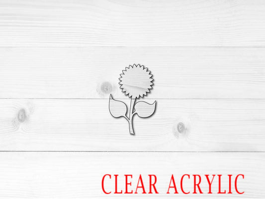 Sunflower Shape, Clear Acrylic Craft Blank, DIY Acrylic Blank